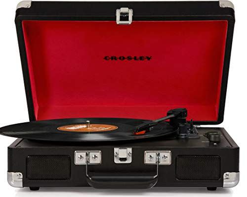 Crosley CR8005D-BK Cruiser Deluxe Vintage 3-Speed Bluetooth Suitcase Turntable