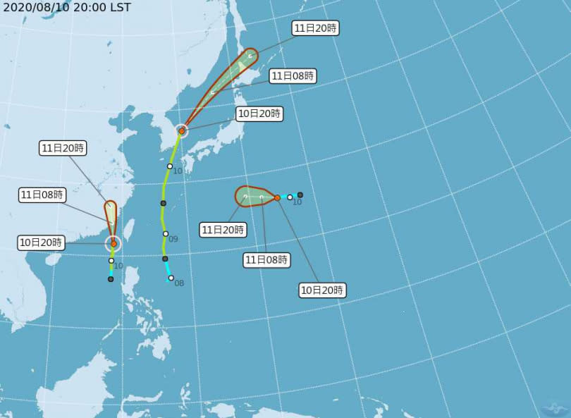 米克拉路徑潛勢預報。（圖／中央氣象局）