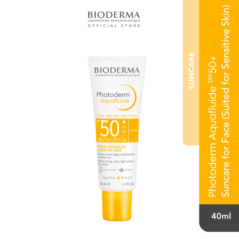 Bioderma Photoderm Aquafluid SPF50+ Suncare for Face (Sensitive Skin) 40ml. (Photo: Shopee SG)