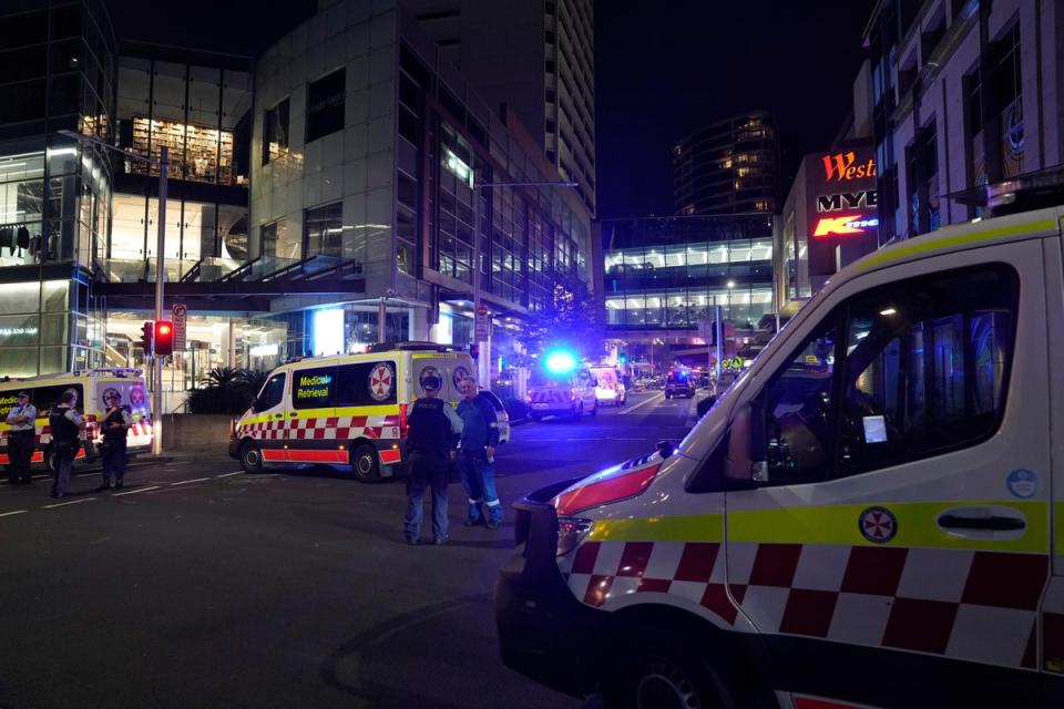 Terrified shoppers were forced to take cover in stores before the attacker was shot dead (AP)