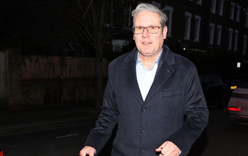 Sir Keir Starmer, the Labour leader, is pictured this morning leaving his London home