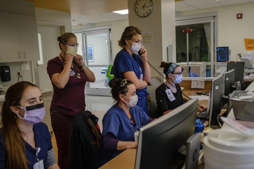 Nurses monitor patients' details