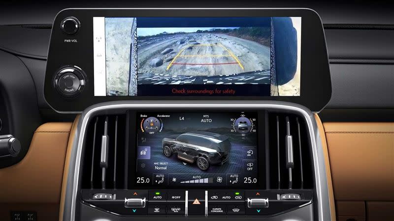 Lexus LX全新第4代大改款導入12.3吋、7吋的雙觸控螢幕，是品牌首款採用雙螢幕系統的車款。（圖／翻攝自Lexus官網）
