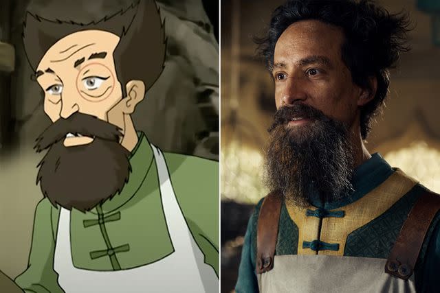 <p>Nickelodeon; Robert Falconer/Netflix</p> Danny Pudi as the Mechanist in 'Avatar: The Last Airbender'