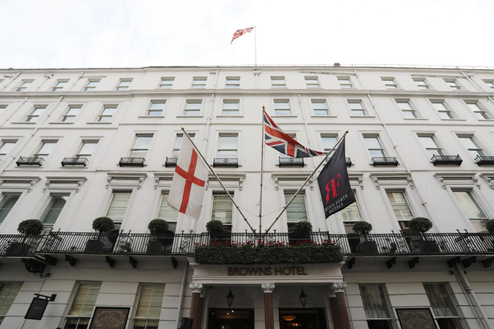 A general view of Brown's Hotel in Mayfair, London. Picture dated: September Tuesday 10, 2019. Photo credit should read: Isabel Infantes / EMPICS Entertainment.