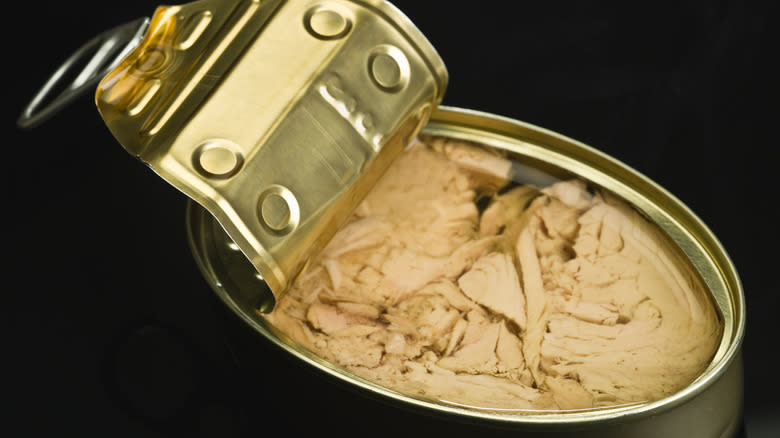 open can of tuna