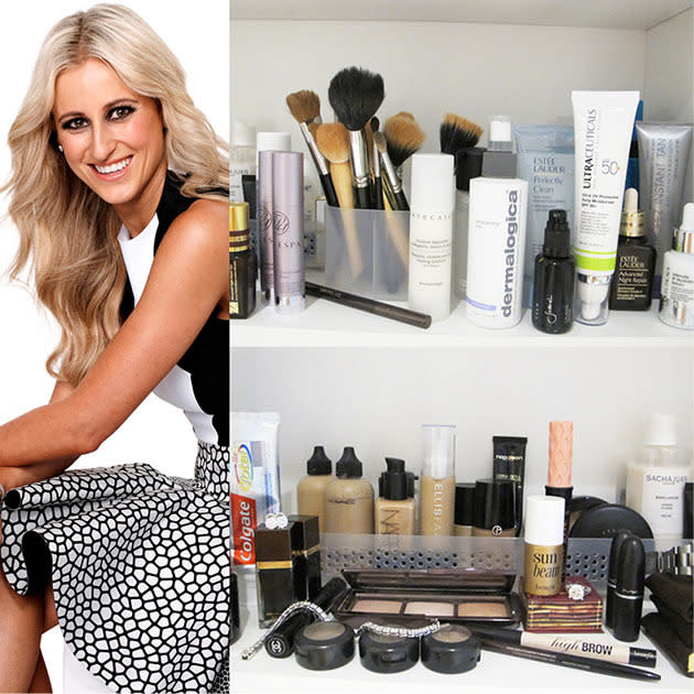 Roxy Jacenko opens up her beauty cupboard for marie claire.