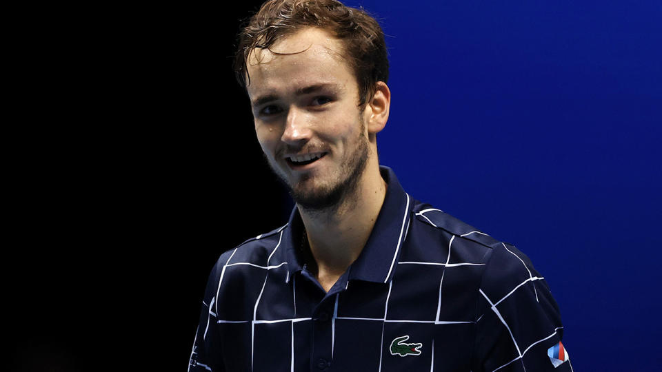 Daniil Medvedev, pictured here after beating Rafael Nadal at the ATP Finals.