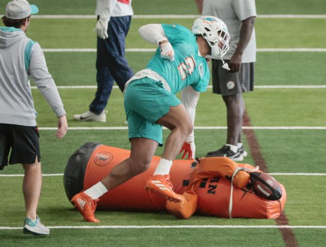 Dolphins linebacker wears shorts and no shirt for warmups at chilly  Highmark Stadium