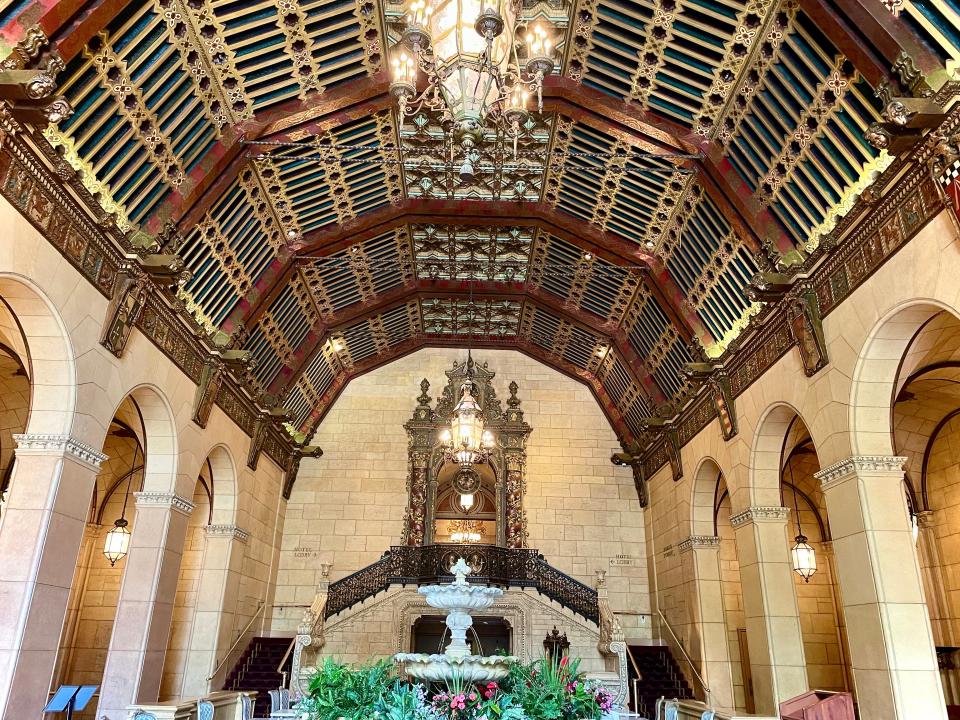 The grande original lobby of the Biltmore Hotel is now the Rendezvous Court, where guests eat breakfast and weekend afternoon tea is served.