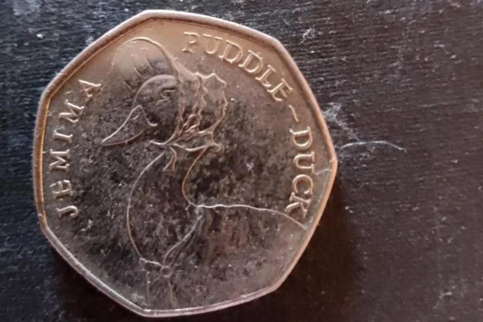 Worcester News: A Jemima Puddle-Duck 50p coin has sold on eBay for £8.25