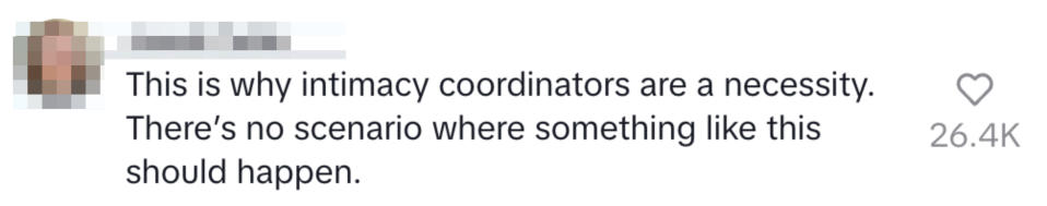 Tweet by Jared Cobb discussing the necessity of intimacy coordinators, includes supportive emoji