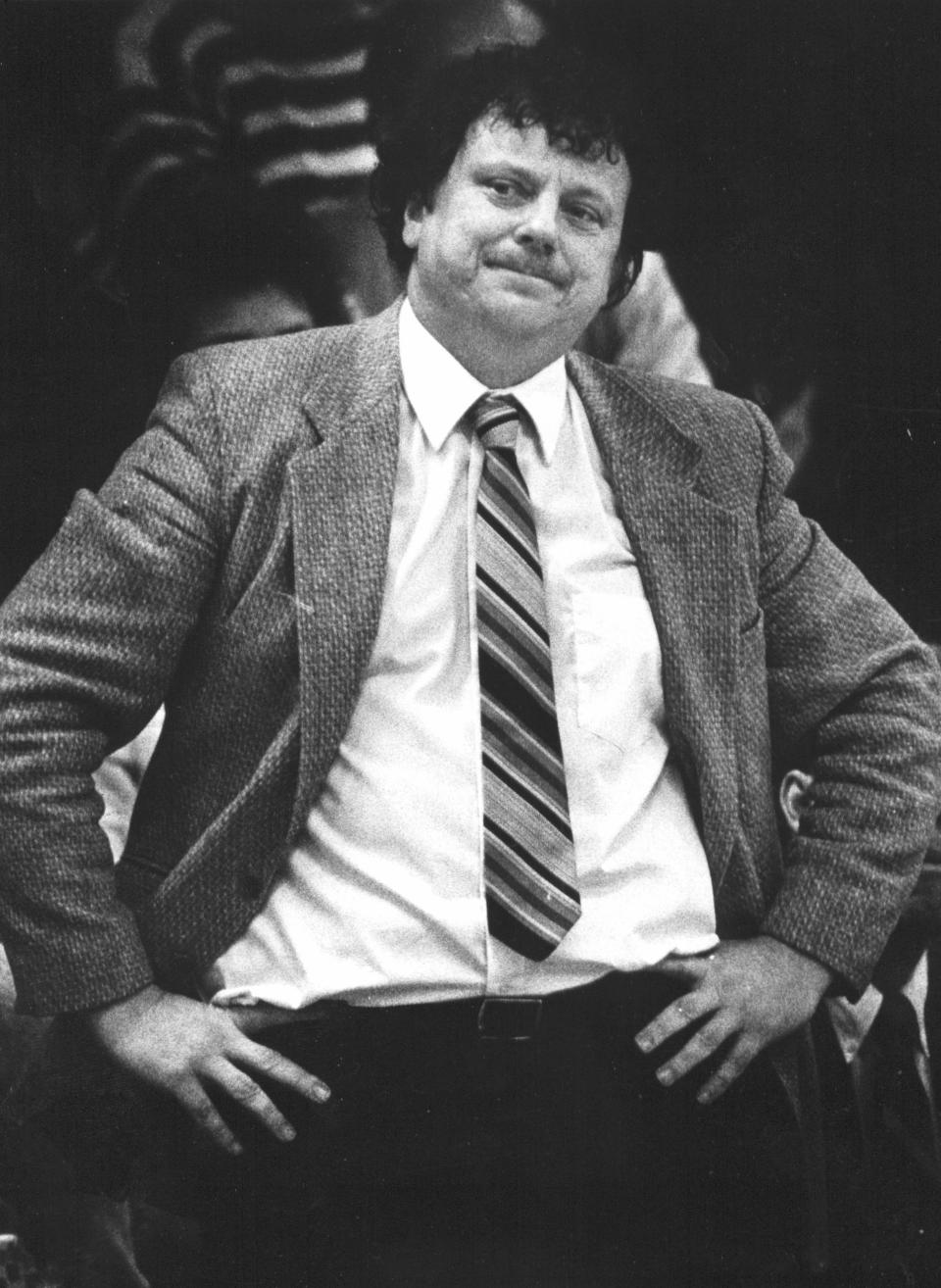 Jack McCarthy, shown coaching Belvidere in 1990, will be inducted into the Illinois Basketball Coaches Association Hall of Fame. He coached 15 years at Belvidere and six at South Beloit. Peter Scalia, South Beloit's all-time leading scorer, will also be inducted.