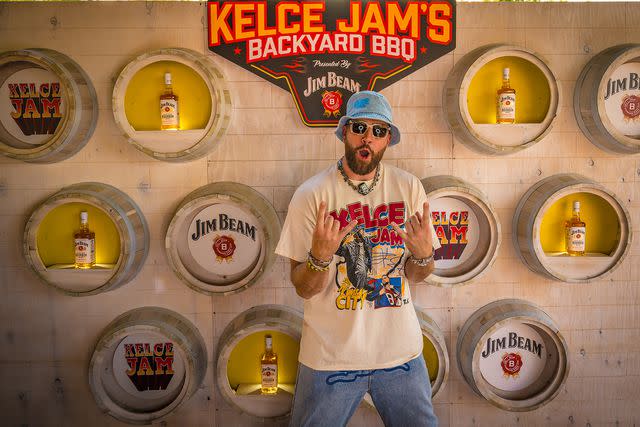 <p>Medium Rare</p> Travis Kelce at Kelce Jam presented by Jim Beam.