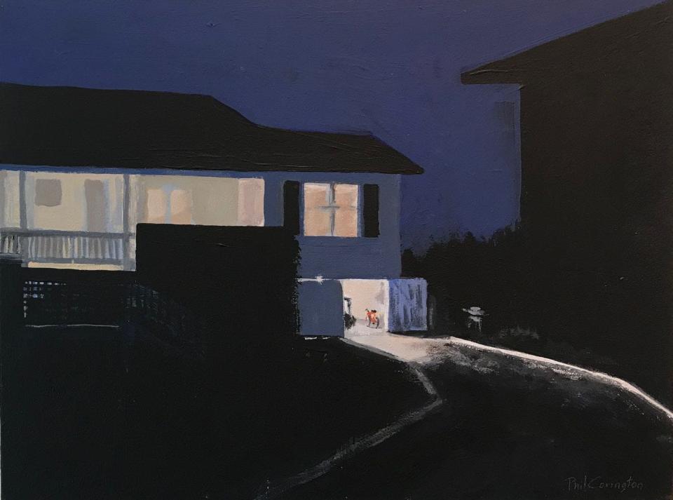 "Night Ride," an acrylic painting by Wilmington artist Phil Covington done on Bald Head Island for the 2024 No Boundaries International Artists Residency.