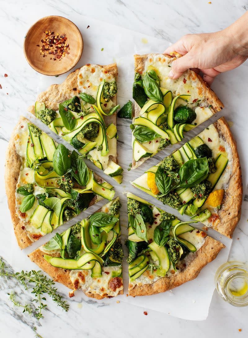 Herb Garden Zucchini Pizza