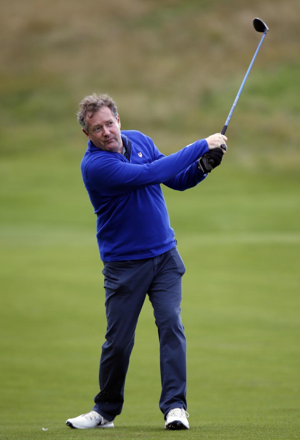 Britain Golf - British Masters - The Grove, Hertfordshire - 12/10/16
Piers Morgan tees off at the 12th hole during the Pro-Am
Action Images via Reuters / Paul Childs
Livepic
EDITORIAL USE ONLY.