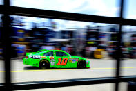 CONCORD, NC - MAY 26: Danica Patrick drives the #10 GoDaddy.com Chevrolet through the garage area during practice for the NASCAR Sprint Cup Series Coca-Cola 600 at Charlotte Motor Speedway on May 26, 2012 in Concord, North Carolina. (Photo by Jamey Price/Getty Images for NASCAR)