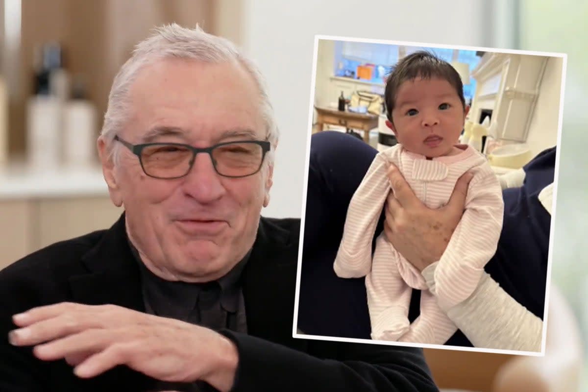 Robert De Niro reveals newborn daughter’s name alongside first photo (ES Composite)