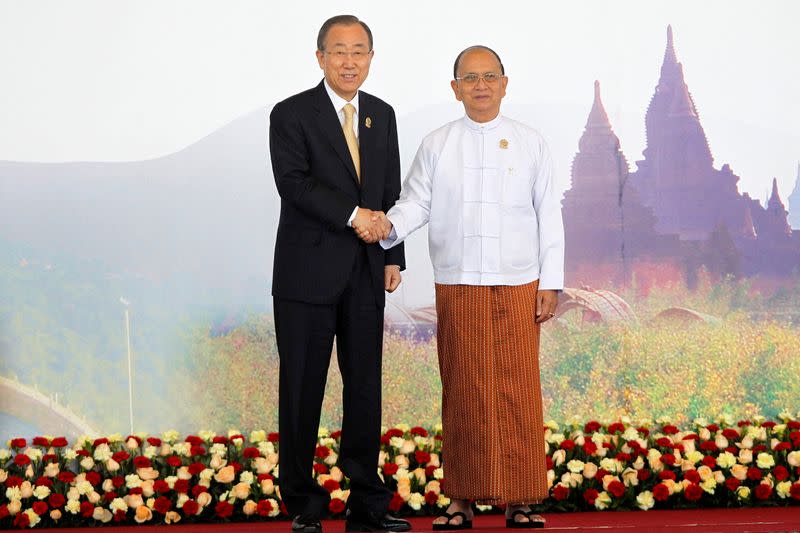 FILE PHOTO: Former UN chief says Myanmar army must take first step to end violence