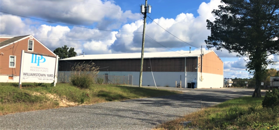 The Williamstown Yard of International Process Plants at 3398 South Black Horse Pike (Route 322) near Coles Mill Road in the Williamstown section of Monroe Township. The property is included in about 60 acres up for sale to Copart of Connecticut Inc. of Dallas Texas. Copart proposes, with Zoning Board approval, to establish one of its wrecked vehicle "salvage pools' there. PHOTO: Oct. 17, 2023.