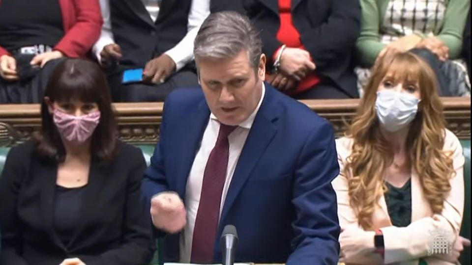 Labour leader Sir Keir Starmer speaks during speaks during Prime Minister's Questions in the House of Commons, London. Picture date: Wednesday January 12, 2022.