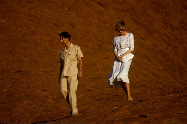 Corrin, along with co-star Josh O'Connor, filmed scenes from the royal couple's tour of Australia in 1983.