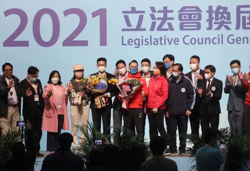 Candidates at the elections in Hong Kong  (AP)