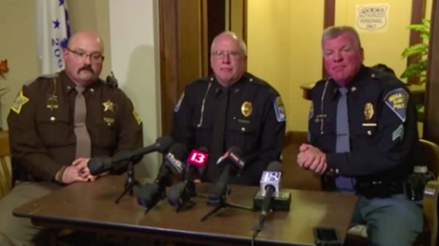 Local police held a press conference after the bodies were found in the search for the two 13-year-olds.