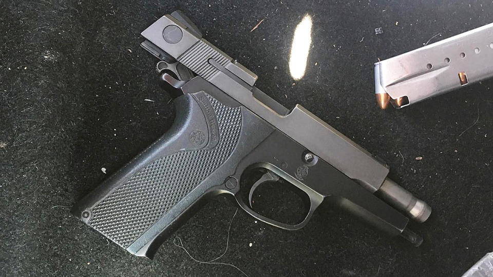 One of two firearms, pictured here after it was seized by Organised Crime Squad detectives.