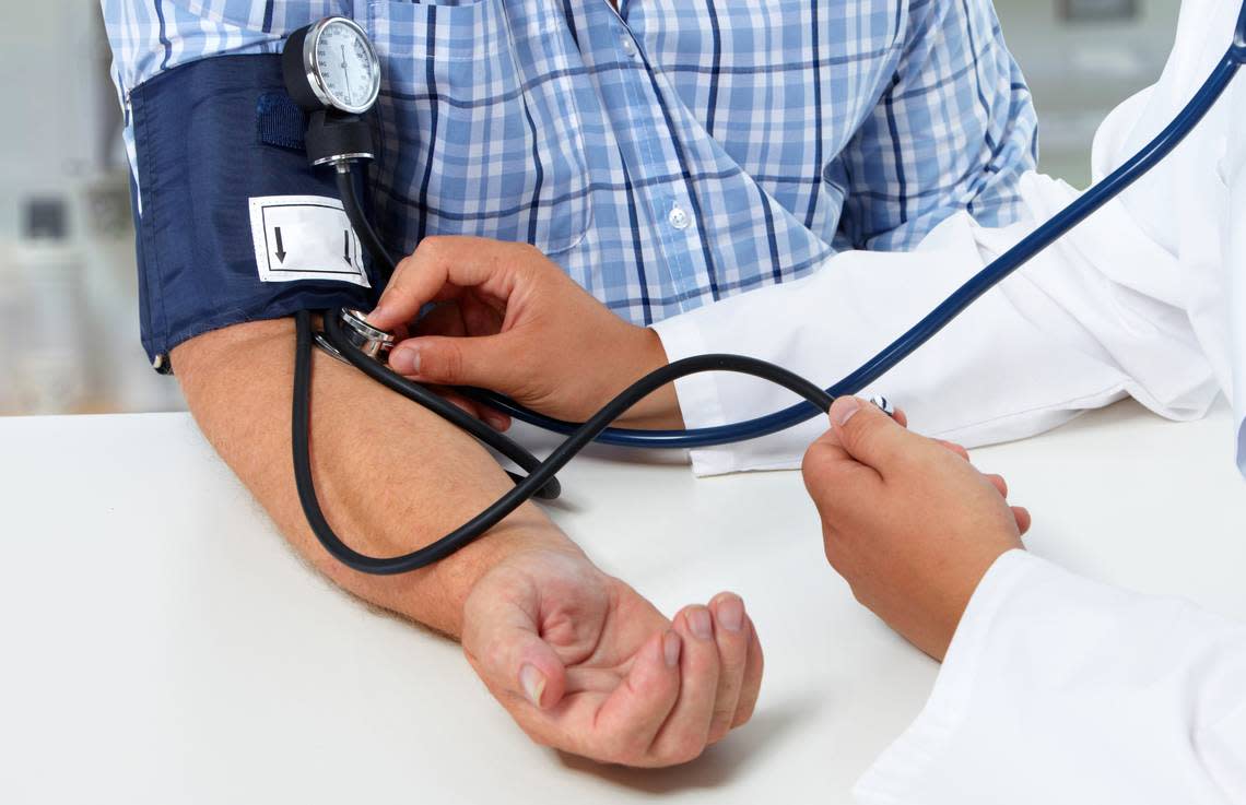 File photo of a patient receiving a blood pressure test. There are many medications prescribed to treat high blood pressure, including Losartan.