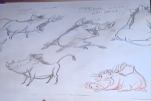 D23 The Lion King Panel Pumbaa sketches