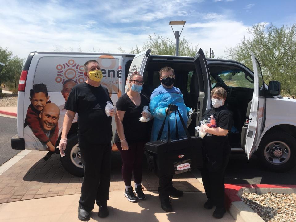 Benevilla volunteers pose before delivering meals to West Valley residents during the pandemic.