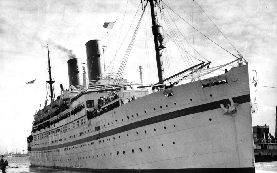 The Empire Windrush in Southampton dock in 1954