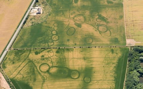 Neolithic treasures resembling crop circles were revealed across the UK last summer - Credit: DAMIAN GRADY/HISTORIC ENGLAND