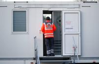 Mobile coronaviris test mobile of the German Red Cross in Gangelt