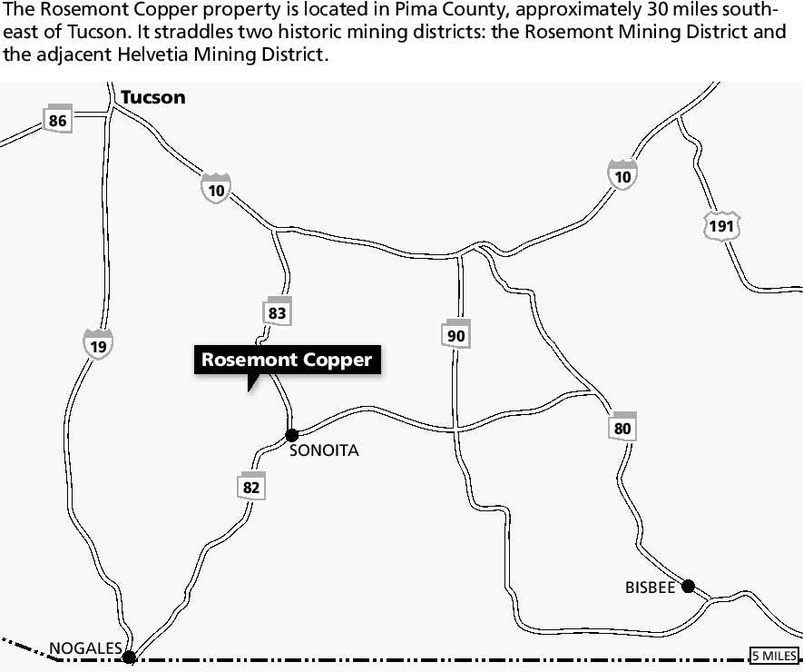 The proposed Rosemont open pit copper mine 30 miles southeast of Tucson is at the center of a battle among Toronto-based Hudbay Minerals Inc. and local environmentalists, businesses, governments, and tribes. If approved, a pit a mile in diameter and half a mile deep would be dug into the eastern slopes of the Santa Rita Mountains.