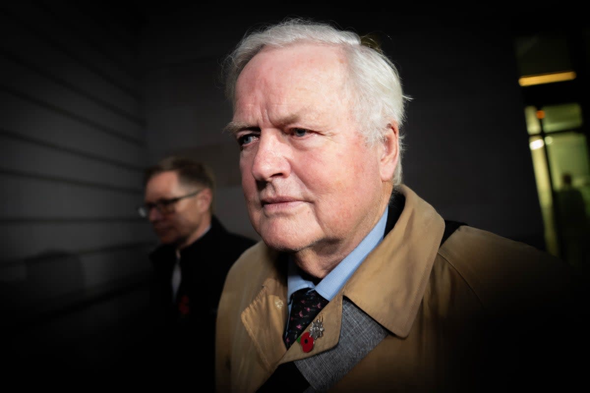 Conservative MP Bob Stewart leaves Westminster Magistrates’ Court (James MAnning/PA) (PA Wire)