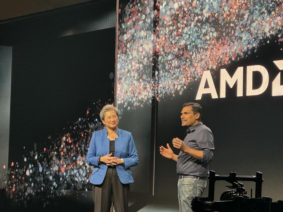 AMD和合作夥伴同台展現Instinct資料中心AI加速器。（圖／記者侯冠州攝）