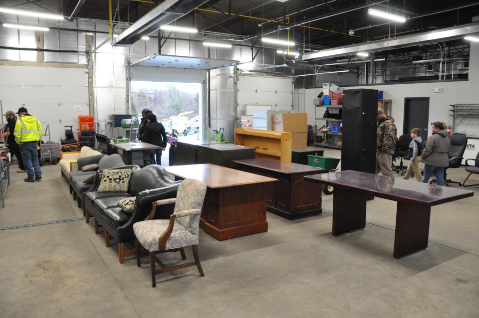 Visitors check out items for sale at the Delaware surplus property store at 5408 DuPont Parkway just north of Smyrna March 9, 2022.