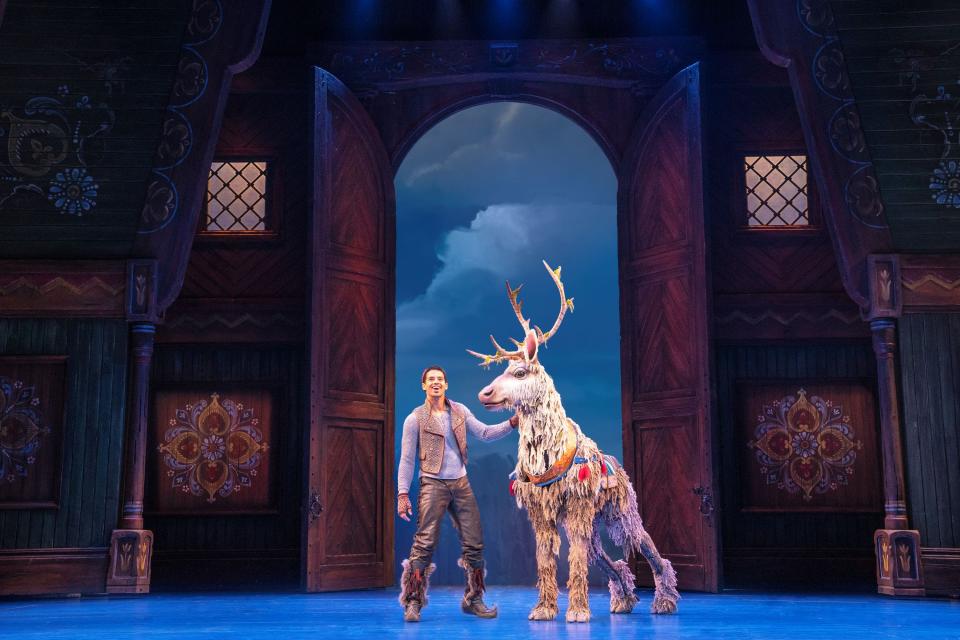 Dominic Dorset as Kristoff and Collin Baja as Sven in the "Frozen" North American Tour