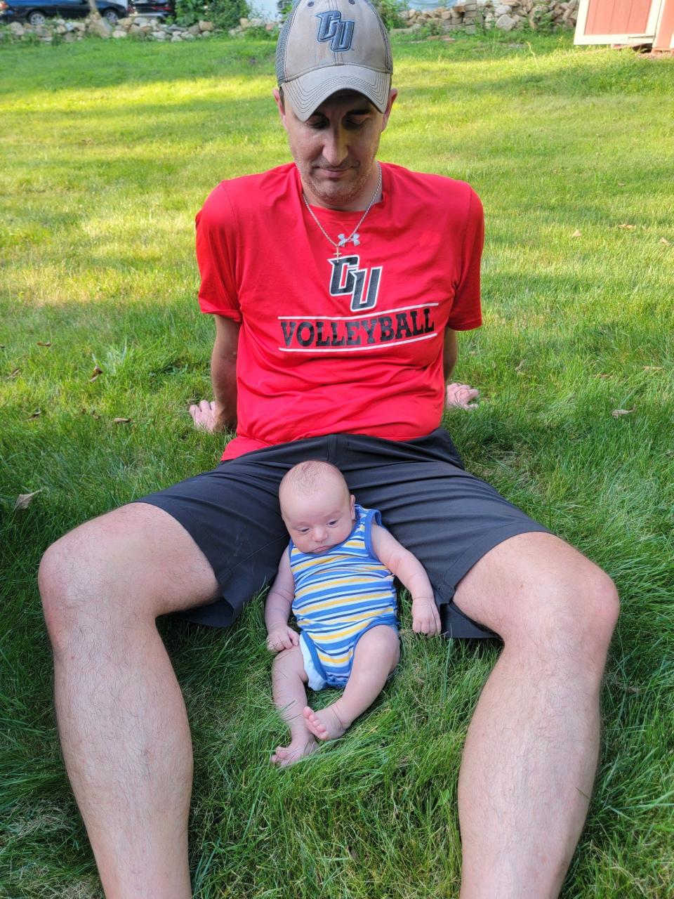 John Titus, a Denville resident, poses with his first son, Xander, in August 2021. The couple's second son, John Edward Titus IV. was born on Jan. 29, 2023.