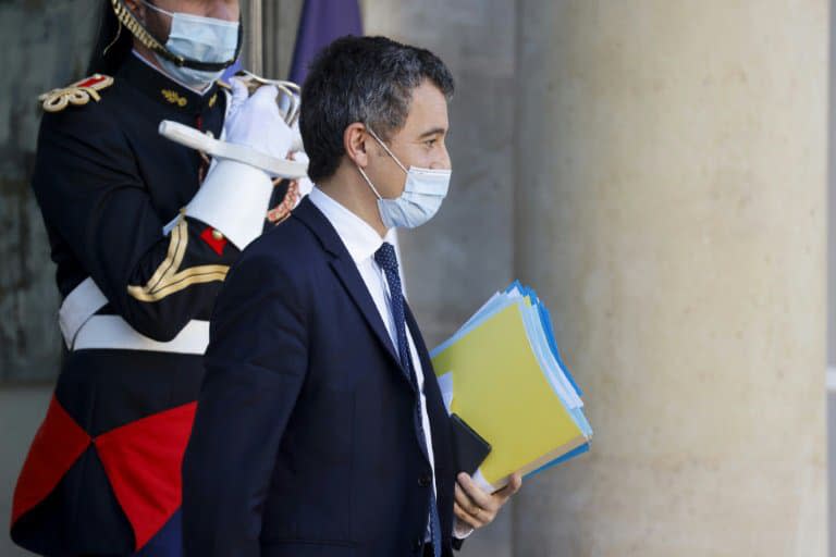 Le ministre de l'Intérieur Gérald Darmanin quitte l'Elysée le 18 novembre 2020 après le conseil des ministres - Ludovic MARIN © 2019 AFP