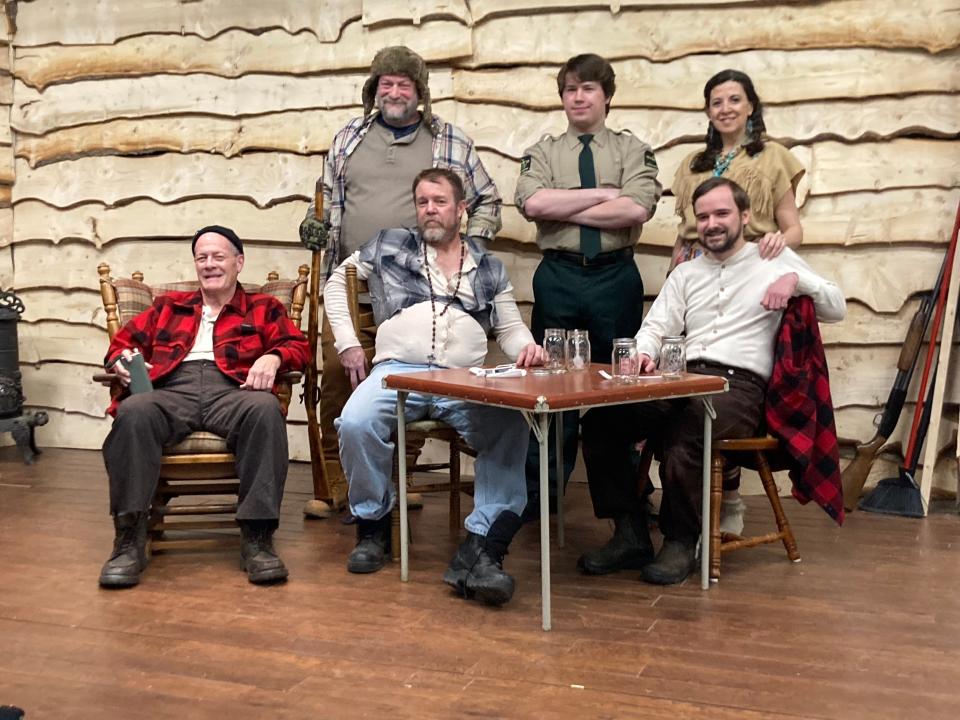 The cast of A Wilde Theatre's production of Jeff Daniels' play "Escanaba in Da Moonlight" rehearses for upcoming performances.