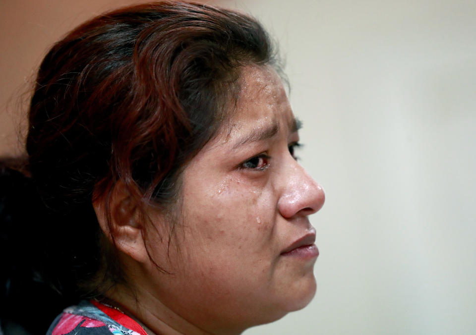 Miriam, from Guatemala, recounts her separation from her child at the border during a news conference at the Annunciation House, Monday, June 25, 2018, in El Paso, Texas. The Trump administration's family separation policy was made possibly by a nearly century-old law criminalizing unauthorized border crossings. (Photo: ASSOCIATED PRESS)