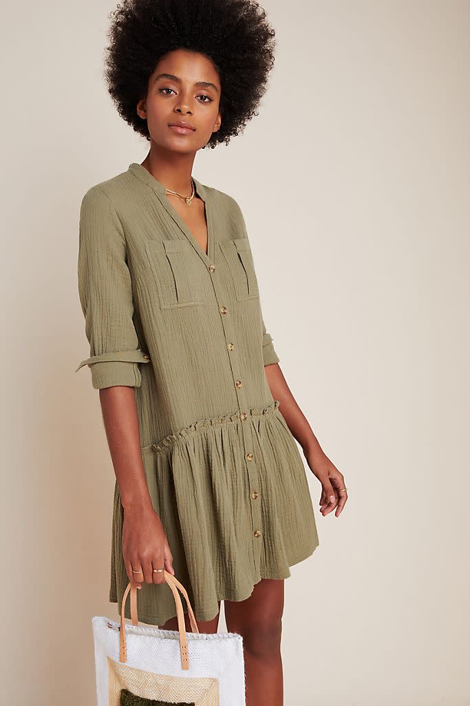 Katie Textured Utility Tunic. Image via Anthropologie.