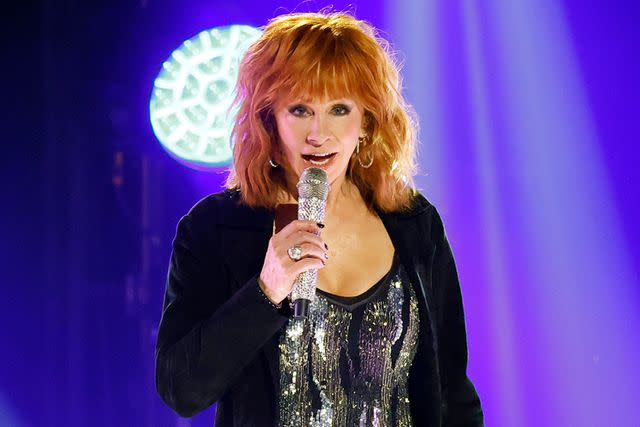 <p>Jason Kempin/Getty </p> Reba McEntire performs at the ACM Awards on May 16, 2024