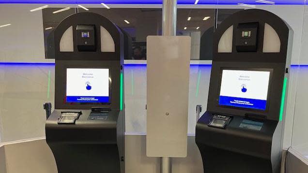The automated machines which will Eurotunnel will use to take people's fingerprints and photos