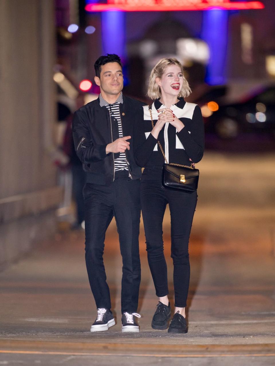 Rami Malek and Lucy Boynton in Los Angeles