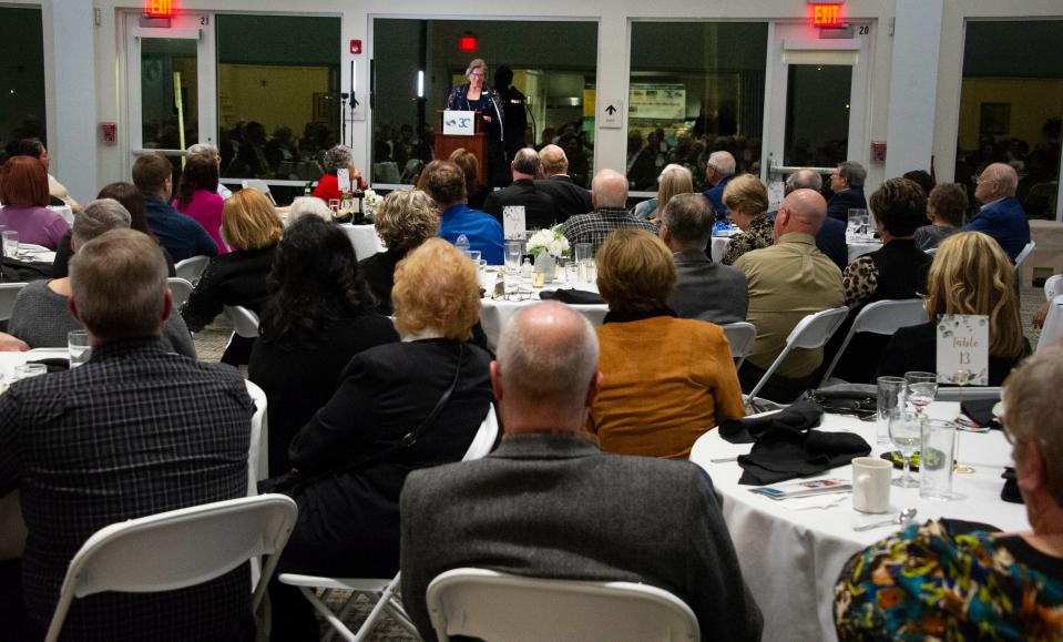 About 170 people attended a dinner to honor Central American Medical Outreach founder Kathryn Tschiegg for the humanitarian work she has in Santa Rose, Honduras, over the past 30 years.